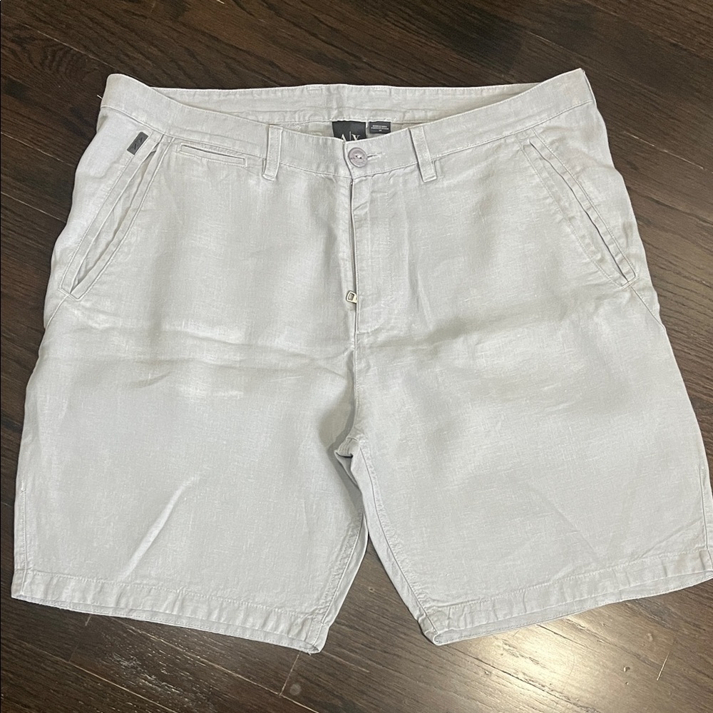 Armani Exchange Light Gray Flat Front Shorts
